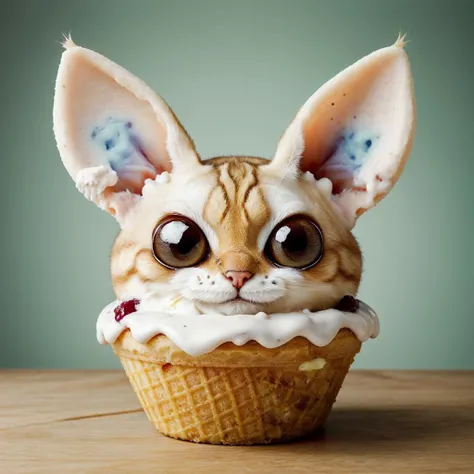 an ice cream, food, funny, cute,
<lora:FelineDNA:1> (felinedna:0.8)