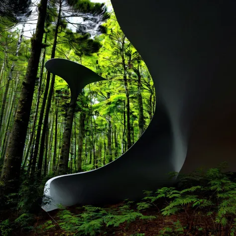 <lora:Arc_v5:1> curvilinear a forest