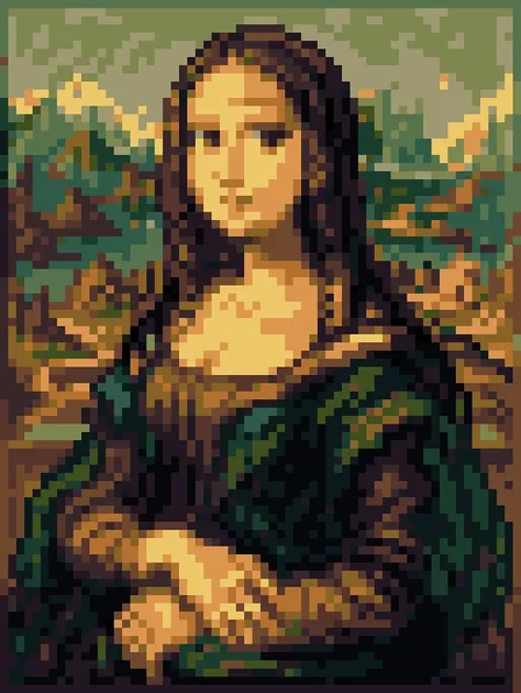 pixel art, mona lisa painting <lora:svportrait64-v1:0.9>