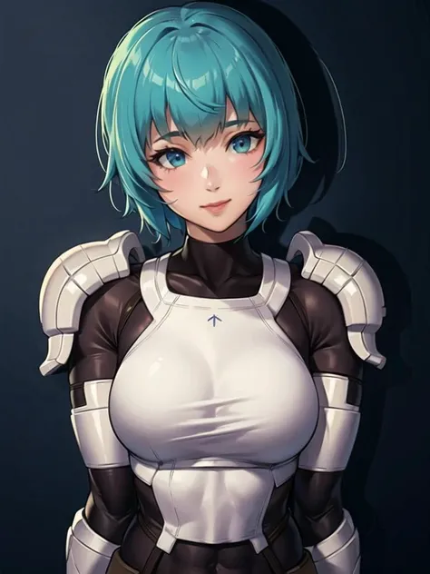 1girl, solo,(best quality),(masterpiece:1.1), upper body, looking_at_viewer, dynamic angle, armor, cute, clear facial skin,