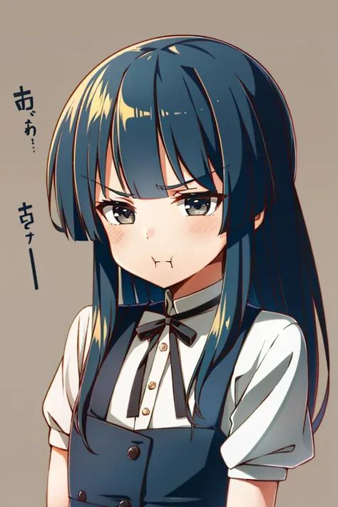 <lora:moreExpressions:1>, 1girl, solo, :I, pout, masterpiece, best quality,