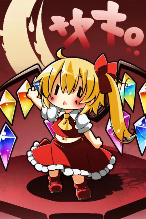 <lora:moreExpressions:1>, 1girl, solo, ._., chibi, (flandre scarlet), masterpiece, best quality,