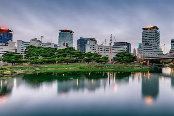 phtdzk1, incredibly detailed, landscape photography, cinematic lighting, volumetric lighting, Downtown Tokyo, Akihabara, vibrant depth of color, FXAA, Chromatic Abberation, DSLR ,cphtdzk1