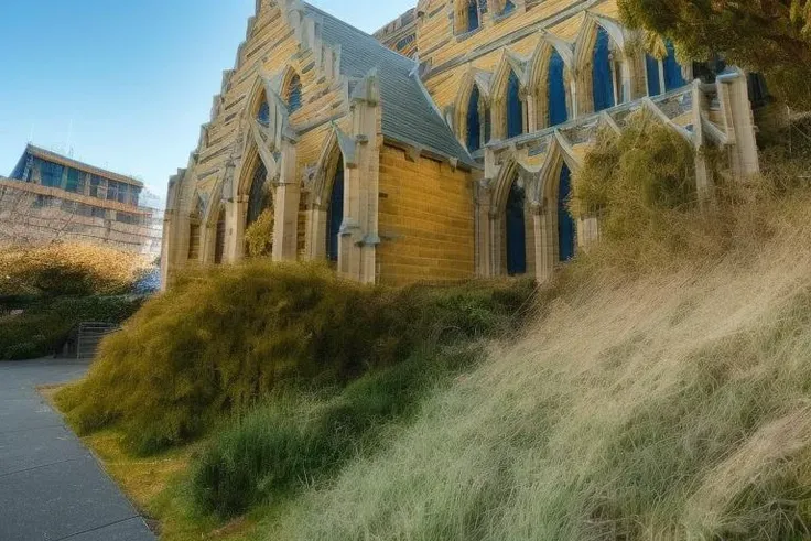 phtdzk1, incredibly detailed, landscape photography, cinematic lighting, volumetric lighting, University of Otago Dunedin New Zealand, College city, vibrant depth of color, FXAA, Chromatic Abberation, DSLR ,cphtdzk1