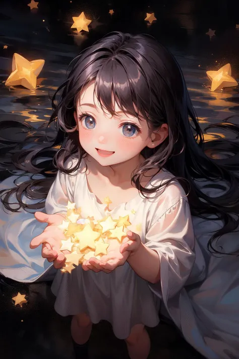masterpiece, best quality, 1girl,shining,milky way, <lora:add_detail:0.5>universe,planet,spacewalk, <lora:starlight:0.8>star,starlight,many shooting star, smile512,pick up star,from above, long hair, AS-Young
