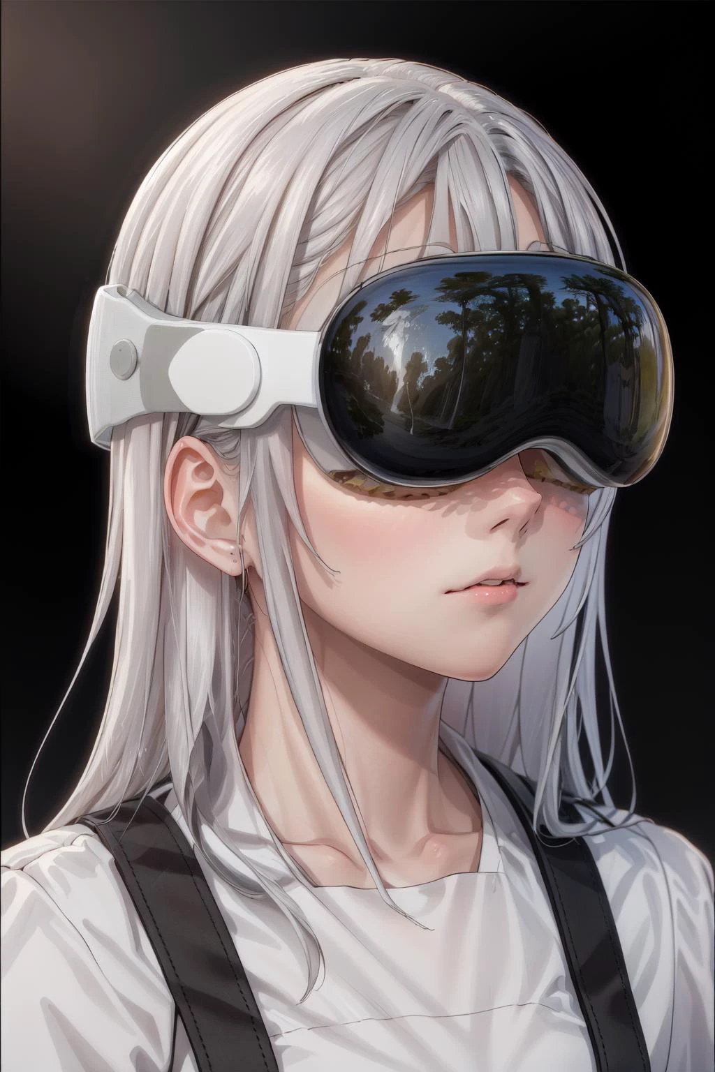 (masterpiece, best quality), intricate details,
1girl. <lora:carmane:0.8> long hair, solo 1girl , white hair, yellow eyes,,
<lora:0613_Vision_Pro_0.1_Lion_ViT_10_:0.8> Apple Vision Pro, Vision Pro, headset,