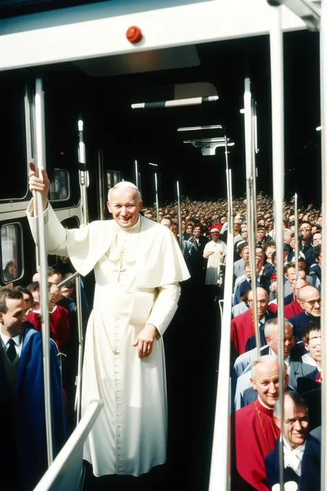 <lora:janPaweII_v21:1>
photo realistic analog canon EOS, masterpiece, jan pawel ii ,dramatic, cinematic,
Standing on a crowded train, holding a strap