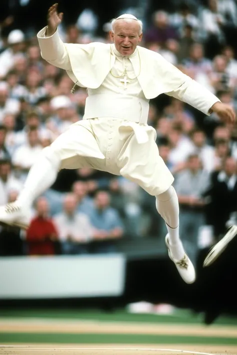 <lora:janPaweII_v21:1>
photo realistic analog canon EOS, masterpiece, jan pawel ii ,dramatic, cinematic,
Long jump, motion blur