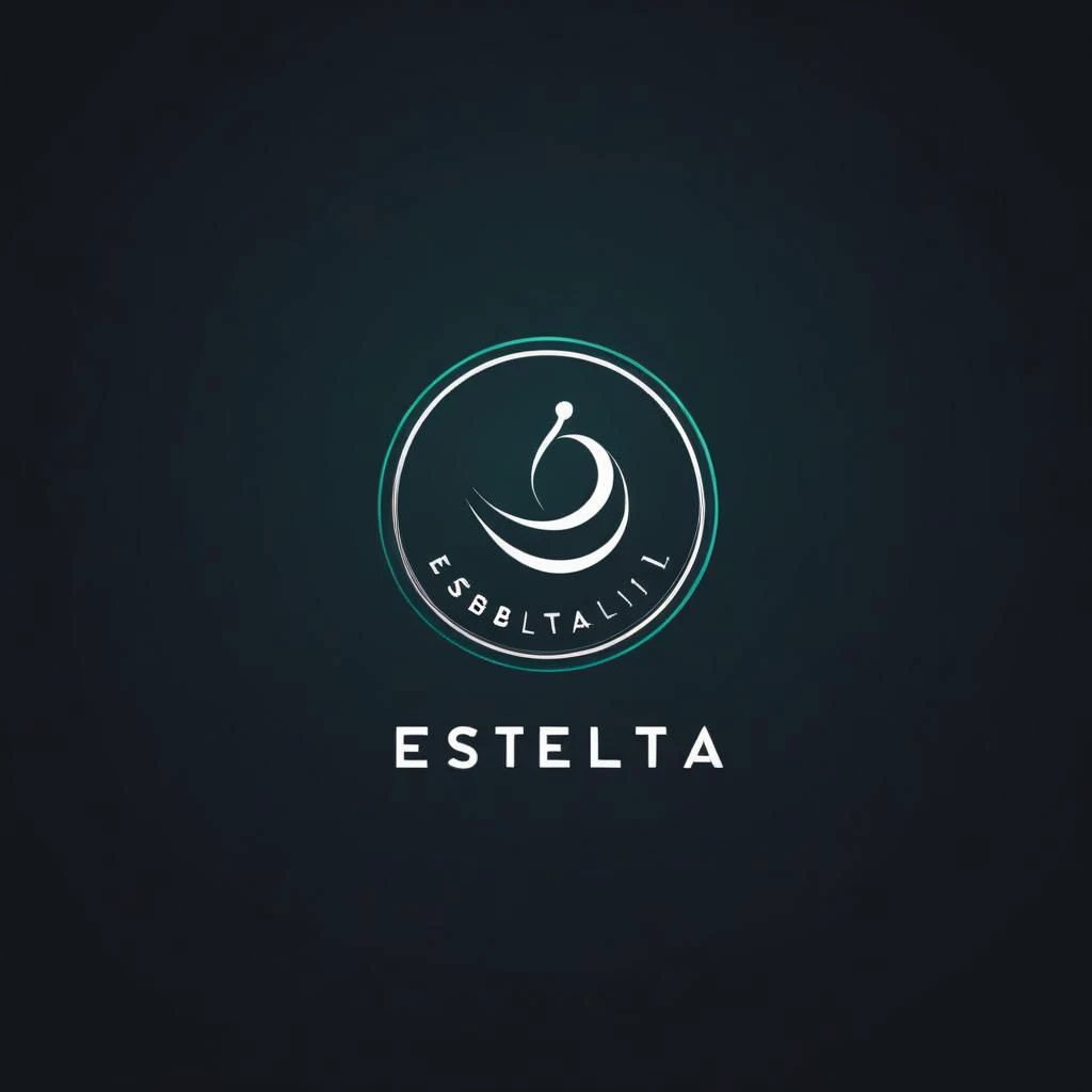 Create a logo for a weight loss clinic: "Esbelta". Abstract, elegant stroke, creative, easy to remember, 2D, flat design, dark background,