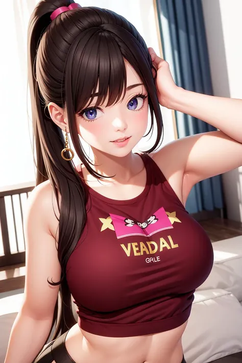1girl, split ponytail,  idol, panorama