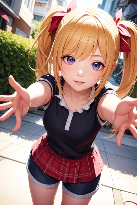 best quality, ultra high res, 1girl, short twintails, perspective, (illustration), (anime), cartoon, detailed