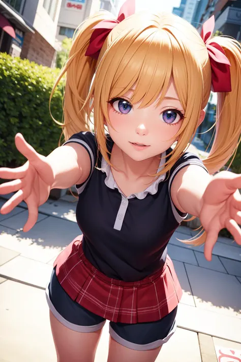 best quality, ultra high res, 1girl, short twintails, perspective, (illustration), (anime), cartoon, detailed
