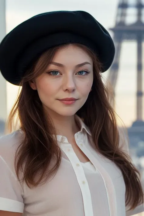 DEN_lolifatale_SG,
(in Paris wearing a (shirt:1.3) and (beret:1.2), france, (French:1.2), Paris, Eifel tower, scenic:1.2),
bokeh, f1.4, 40mm, photorealistic, raw, 8k, textured skin, skin pores, intricate details <lora:epi_noiseoffset2:1>, epiCRealism <lora:ClothingAdjuster3:-1>