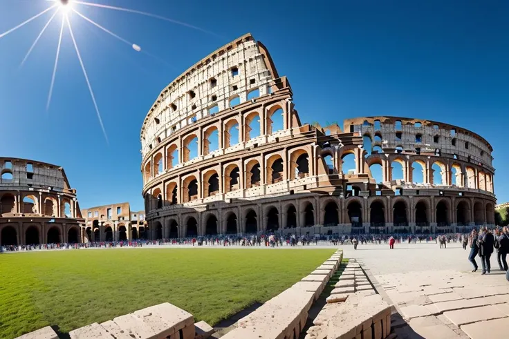 <lora:The Roman Colosseum-000006:1>The Roman Colosseum,day, crowd, blue sky,