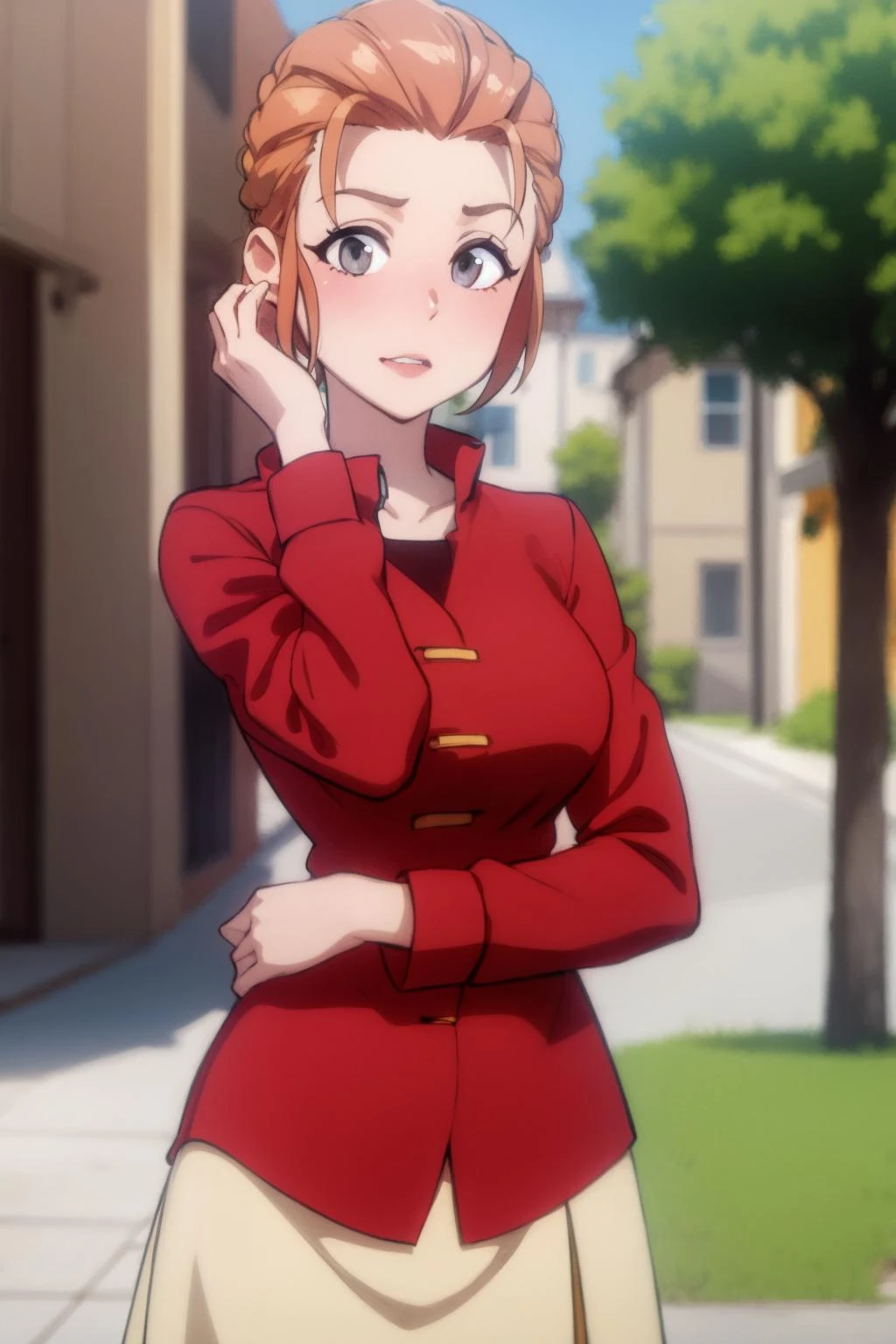 mature female, (masterpiece), (high resolution), (8K), (extremely detailed), (4k), (pixiv), perfect face, nice eyes and face, (best quality), (super detailed), detailed face and eyes, (solo), textured skin, absurdres, highres,
BREAK
<lora:mito-09:0.8>, mitowz,long skirt, short hair, orange hair, red shirt, long sleeves, yellow eyes , <lora:more_details:0.4>
BREAK
backwards, nature, outdoors
