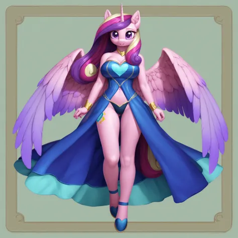 score_9, score_8_up, score_7_up, score_6_up, score_5_up, score_4_up,  by aki99, source_pony, rating_questionable, masterpiece, countershading, detailed soft lighting BREAK
anthro pony princess cadance wearing a fantasy dress open in the front, panties with a heart, long hair, joyful, oiled, shiny, large breasts, full body, ear fluff, fashion show background <lora:aki99_pony_v3-000012:0.8>