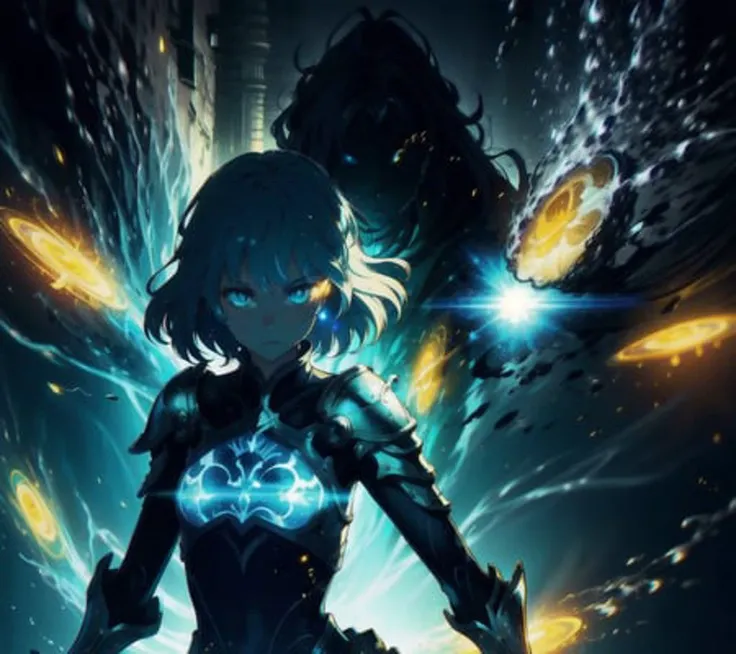 girl, fantasy, light. knight, magic, anime film, scholol, torch,