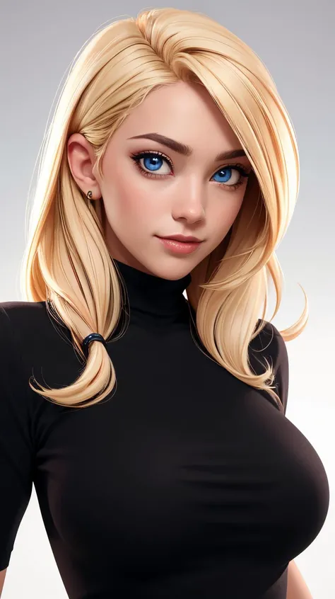 <lora:lenapaul:0.7> as cartoon character, sfw, dressed, blonde, black top, turtleneck, curvy, upper body, intricate, sharp focus, soft lighting, vibrant colors, masterpiece, (frontal), detailed eyes, advertising studio lights, frontal led light ring, smooth shadows, bokeh background, Hyper Realistic Photography, Hyperdetail, UHD, Color Correction, HDR, color grading, hyper realistic (white background)