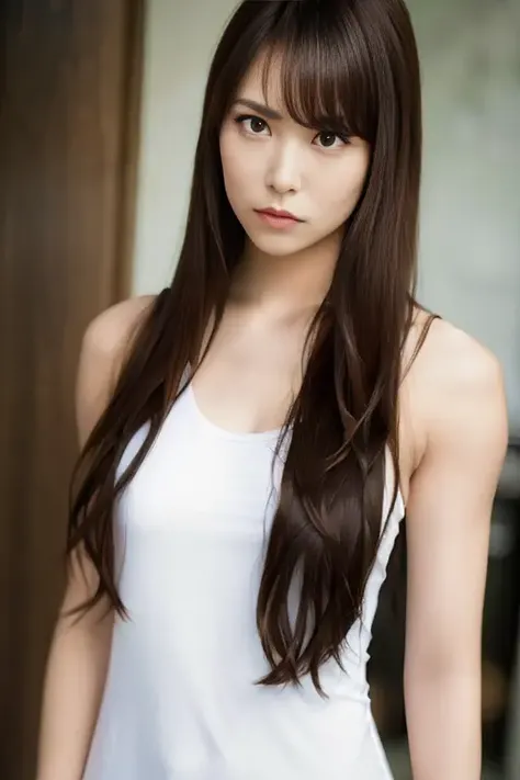 solo, long_hair, shirt, dress, full_body, look_at_viewer, (8k, RAW photo, best quality, masterpiece:1.2), (realistic, photo-realistic:1.37), professional lighting, physically-based rendering,<lora:ShiromaM:0.8>, ShiromaM