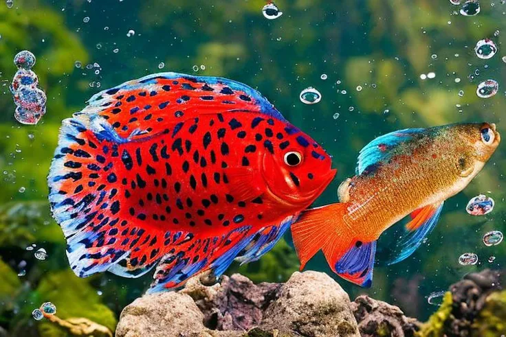 RAW photo, many beautiful fish multicolored, hyperrealism, highly detailed background, masterpiece, small plants in the background, air bubbles, (high detail: 1.2 ), 8k uhd, dslr, soft lighting, high quality, film grain, Fujifilm XT3, bokeh<lora:3DMM_V12:1.0>