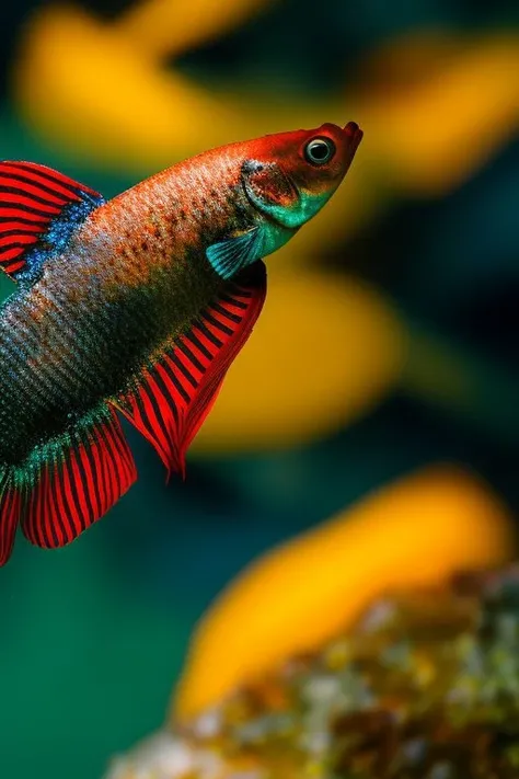 a lot of beautiful fish,hyperrealism, highly detailed background, 8k uhd, dslr, soft lighting, high quality, film grain, Fujifilm XT3, HD, Sharp, film grain, polaroid style, transparent water, masterpiece, small plants in background, in the ocean, sunlight from top, rocks on bottom, air bubbles, (depth of field:1.2),(underwater:0.7), color wash, bokeh