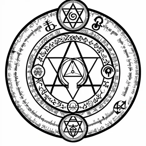 nvjobmagiccircle magic summoning circle, various symbols, pentagramus, white background, intricate