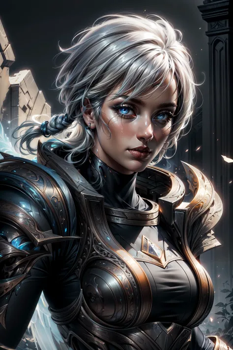 (masterpiece, best quality), intricate details, (Best quality)), ((masterpiece)), ((realistic)), (hyperrealism:1.2), (fractal art:1.2),
(1girl),<lora:dawnbringer_riven:0.8> dawnbringer riven, 1girl, bodysuit, armor, white hair, short hair,
(perfect face:1.3), extreme detailed eyes, colorful, highest detailed,
vibrant colors, high contrast,
<lora:add_detail:1>, (8K UHD:1.2), (photorealistic:1.2),