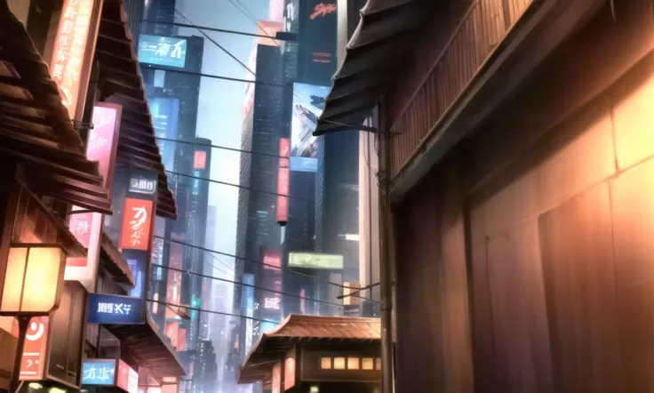(extremely detailed CG unity 8k wallpaper),(masterpiece), (best quality), (realistic), cyberpunk, japan, scenery, flying cars, banners, painted landscape