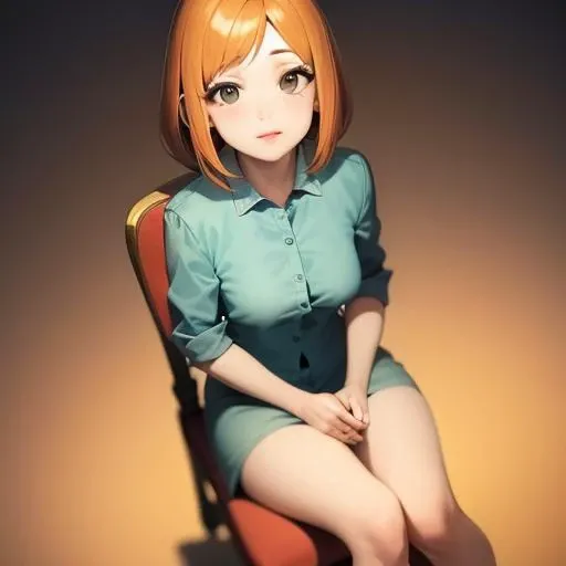 ((masterpiece, best quality)),(complex light), 1girl ,solo, ((Lois Griffin)), <lora:loisGriffin_v10:.7>, (sitting on chair:1) , simple background,
