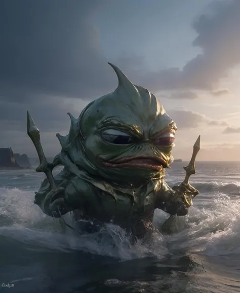 close portrait, water elemental, pepe_frog, mont saint michel, funny, (chibi:1.1), cute,
<lora:RPGWaterElemental:0.55> <lora:pepe_frog_v2:0.9>