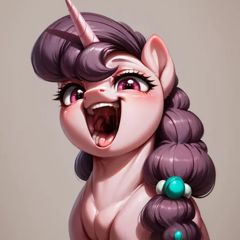 (rating_questionable:1.1), (score_9, score_8_up, score_7_up, score_6_up, score_5_up, score_4_up), (pony:1.2), female, (feral:1.2), sugar belle, detailed face, mesmerizing eyes, high definition eyes, focus on face,  detailed mouth, mesmerizing mouth, high definition mouth, focus on face, best quality, detailed, absurd resolution, absurd detail, intricate details, vibrant colors, ultra-realistic,  <lora:Big_mouths_PonyXL:1> open mouth,