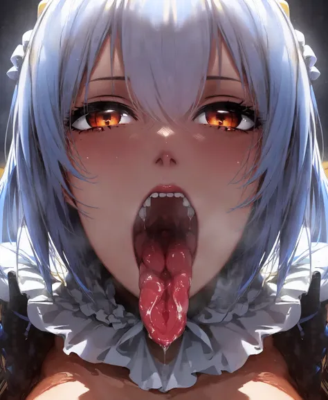 <lora:Big_Mouths:0.7>, (masterpiece), anime, 1girl, (best quality), solo girl, (throat), (saliva), ((breath)), (uvula), pov, complete face,