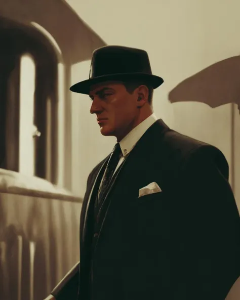 best quality,masterpiece,highly detailed,ultra-detailed, <lora:neg4all_bdsqlsz_V3.5:-1> 1boy <lora:mafia_last:4.0>suit, necktie, italian mafia,, mafia, crime drama, iconic, cinematic, vintage, atmospheric, suspenseful, character-driven, Italian-American culture