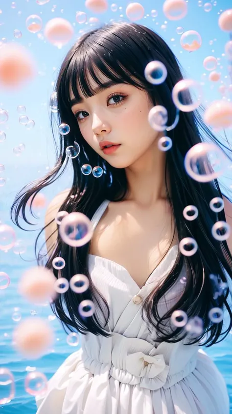 masterpiece,(best quality:1.3),(1girl:1.2),
<lora:BubbleBeautyV1:1>,(solo:1.3),bubble_beauty,