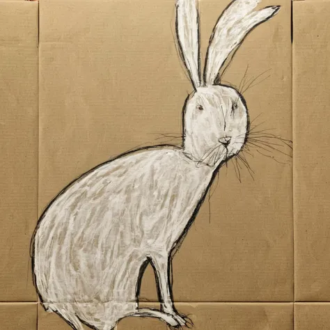 <lora:SDXL_Cardboard_drawings_Sa_May_V4:1> Cardboard drawings a rabbit