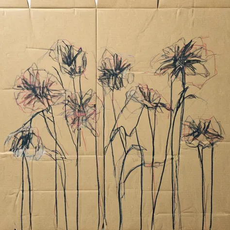 <lora:SDXL_Cardboard_drawings_Sa_May_V4:1> Cardboard drawings a flowers