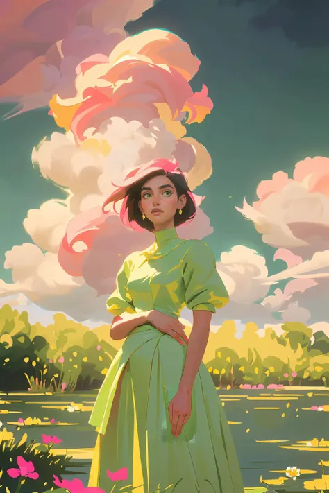 (best quality, masterpiece)
<lora:lifeimitatesart:0.5>
a woman, clouds, southern wildflowers, fashion 90s, muted colors, jewelry, light green and pink and yellow color scheme, monet, intricate details, hyperdetailed, eclectic