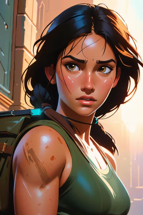 concept art 1girl
detailed face 
dirty face 
tomb raider 
 Drew Struzan
(best quality, masterpiece)