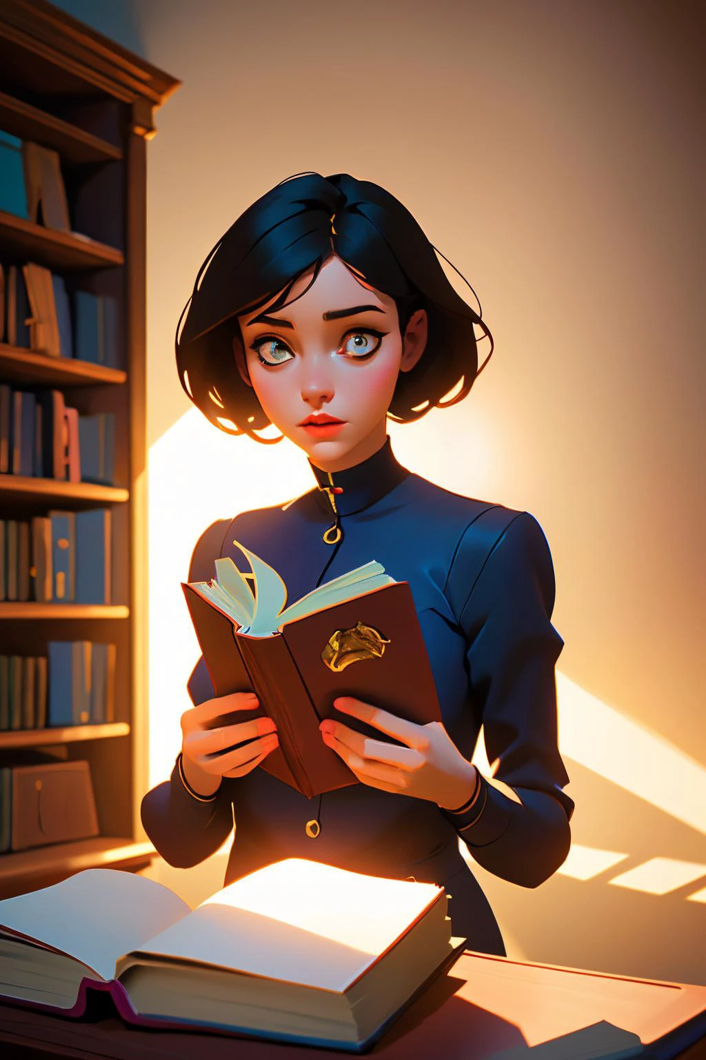 1girl
library, books
Oleg Oprisco
shadow, dramatic lighting
realistic
(best quality, masterpiece)