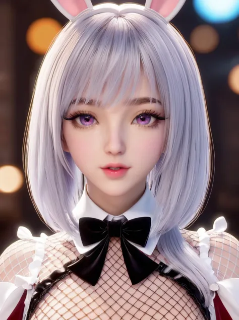 1girl, in the style of kawaii aesthetic, unreal engine 5, enchanting lighting, hyper-realistic oil, cranberrycore, ivory, flickr,beautiful and detailed eyes, <lora:bunnyfishnet_SDXL_reg1_:0.8> bunnyfishnet, best quality, masterpiece, highres, absurdres, incredibly absurdres, huge filesize, wallpaper, colorful,8K,RAW photo