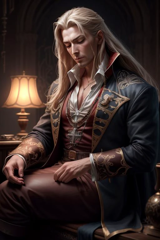 a profestional picutre of 1man, vampire lord with alucardcastlevania,alducan outfit, <lora:ARWAlucard:0.7> , Nomadic Meditation: Behavior: The character sits cross-legged, eyes closed, as they engage in deep meditation. Their movements are minimal, reflecting their inner journey as they seek insight and self-discovery.,, camera angle from side and focus on upper body, blend photorealism 2 2 : fashion shadows photographic unreal 5 daz. rpg ,extremely detailed artgerm greg rutkowski greg,((ultrasharp)),((masterpiece)),((best quality)),((ultradetailed)),((intricated details)), ultradetailed character, detailed face, intricated face details, <lyco:GoodHands-beta2:1.0> <lora:add_detail:0.5> , extremaly detailed background,