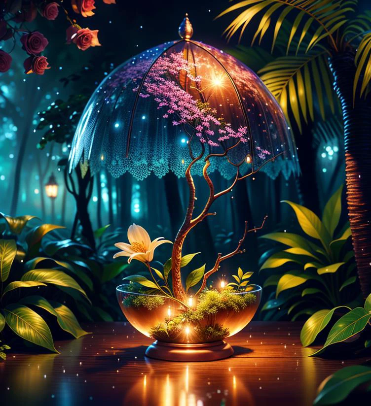 A jungle, with intense rainfall, monochromatic, vines all around, giant and wet trees, masterpiece, best quality, high quality, extremely detailed CG unity 8k wallpaper, oil paiting, award winning photography, Bokeh, Depth of Field, HDR, bloom, flowers roses , many diamond crystal, on the beach, fantasy, sky night , moon, smoke , photo, HD, 8K , realistic, HD, intricate, 8k, highly detailed,fun, sharp focus,