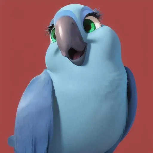 <lora:Addams:0.7> female spix macaw, macaw beak,