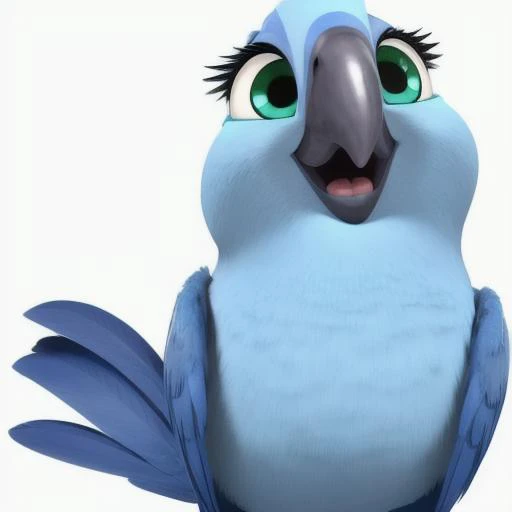 <lora:Addams:0.7> female spix macaw, macaw beak,