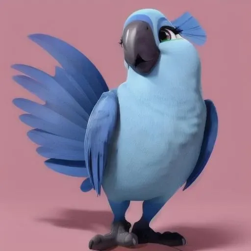 <lora:Addams:0.7> female spix macaw, macaw beak,