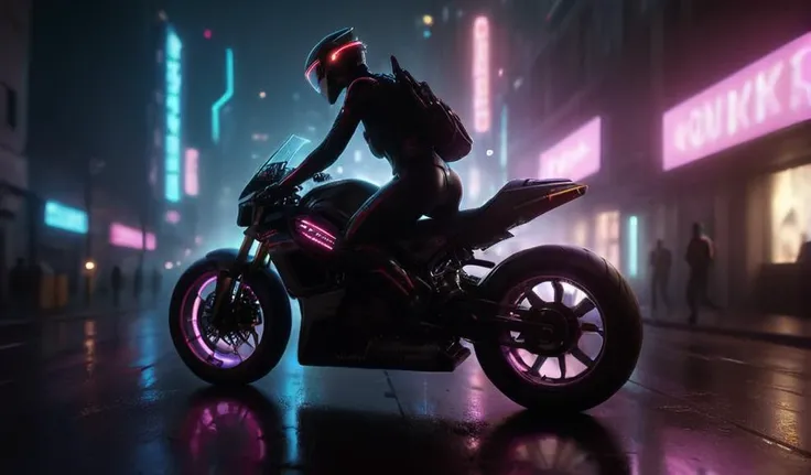(((Ultra-detailed, Hyper-realistic, 8k, highres, masterpiece))),futuristic neon lightcycle riding through a futuristic neon city at night time,ray traced lighting and shadows,ray traced reflections,<lora:xuer future motorcycle_20240101012839:0.45>,xuer future motorcycle,<lora:god rays:0.8>,god rays,sunbeams,sunbeam,<lora:add-detail-xl:1>,Details++,<lora:cyberpunk-v1.5-nai-9ep-resize:0.8>,cyberpunk,neon lights,science fiction,<lora:neonlight_V1_loha:0.8>,neonlight\(ttp\),<lora:CyberPunkAI:0.8>,CyberpunkAI,neon,<lora:Neon_Cyberpunk_SDXL:0.8>, cyberbody,neonbody,lightstreak,holodrift,cablelink,