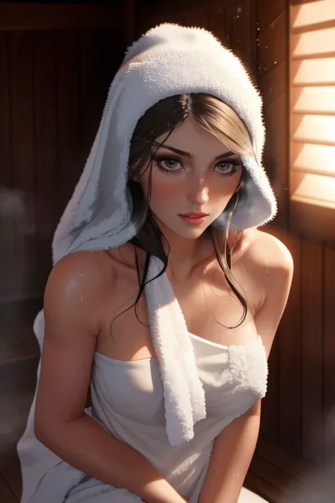 DEN_saju_a,
sitting in a dark wooden sauna with (steam filling the room:1.2) (wearing a towel:1.3) and swimwear, sauna, (steam:1.3), atmospheric, pouring water over (hot rocks making steam:1.2), sweaty, sweat beads, sweating, (steam filling the room:1.3), (steaming:1.3), smoke, (smoky:1.2), (steamy:1.4), (steaming:1.2),
bokeh, f1.4, 40mm, photorealistic, raw, 8k, textured skin, skin pores, intricate details <lora:epi_noiseoffset2:1>, epiCRealism