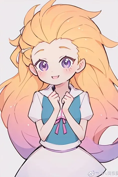 masterpiece,best quality,
,zoe,zuoyi, 1girl,long hair,very long hair,blue and purple  eyes, orange hair, (pink and purple hair:0.9),(multicolored hair:0.7), forehead, smile,
style\(monogatari3\)