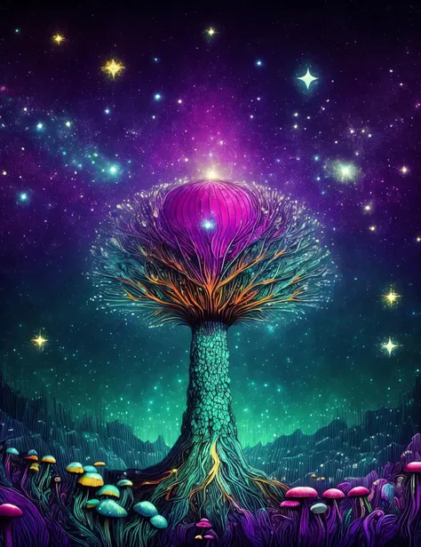 ((best quality)), ((masterpiece)), (hyper detailed),DonMF41ryW1ng5 Teal Minute Saddle-shaped Pitted mushroom, Woolen, Subterranean Partnership, Moorland, Stellate, Purple Gills with Paratrama, Slender Ring,,Pinkish Pores,,Thick Latex, BurntOrange Gradually Tapering to an Elongated Bulb Base, Poisonous essence, , <lora:DonMF41ryW1ng5_v1.1:1>