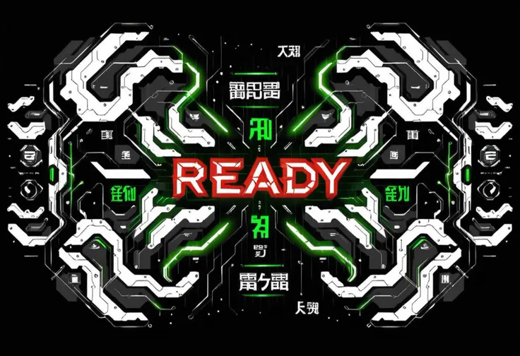 right green hud, graphic, elements, <lora:testcyber:1.0>,
(red 'Ready' text logo:1.5),
cyberpunk, scifi, future,